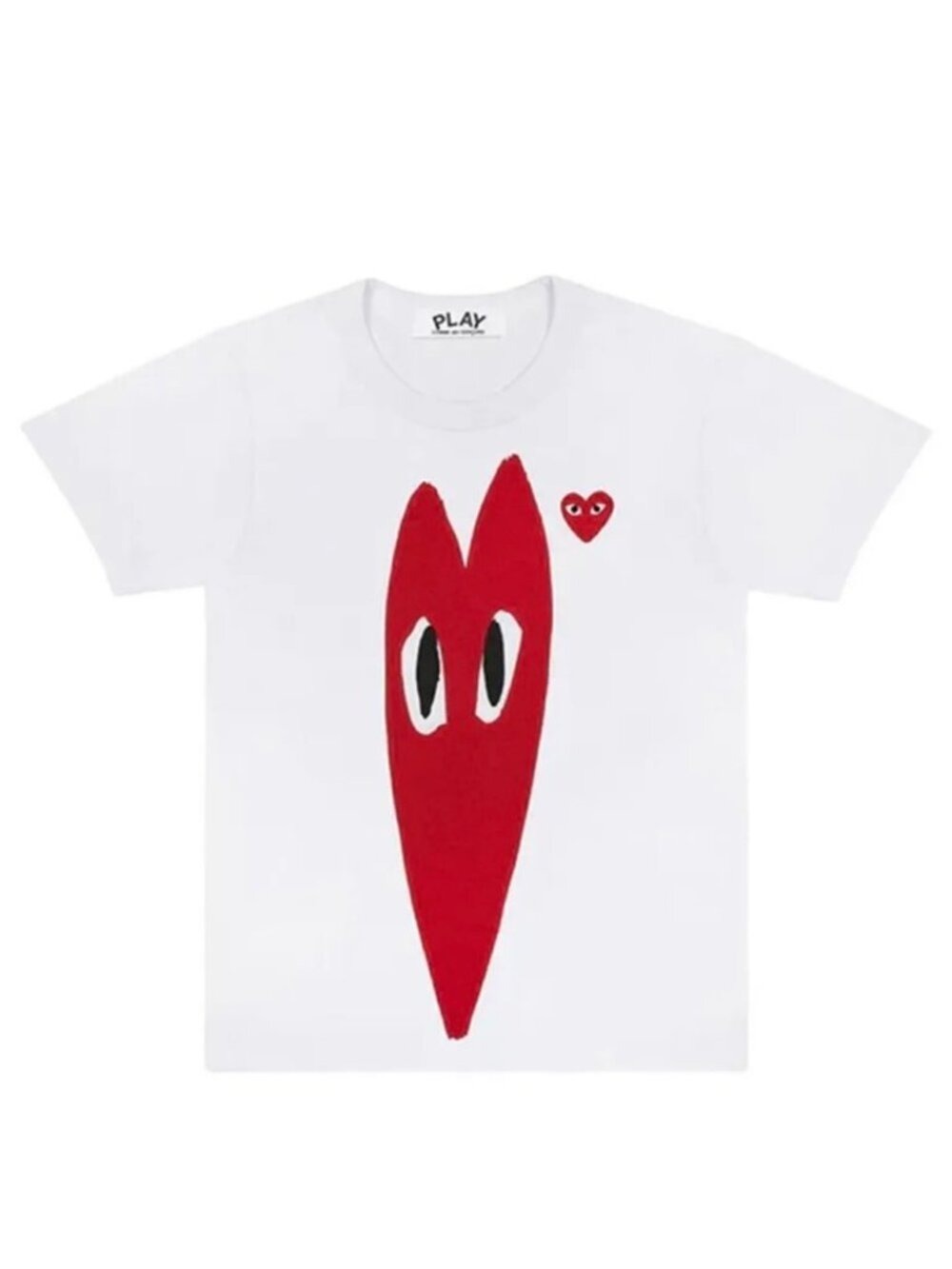 Comme des Garçons PLAY Heart Eye T-Shirt White Red Short Sleeve Crew Neck Tee L